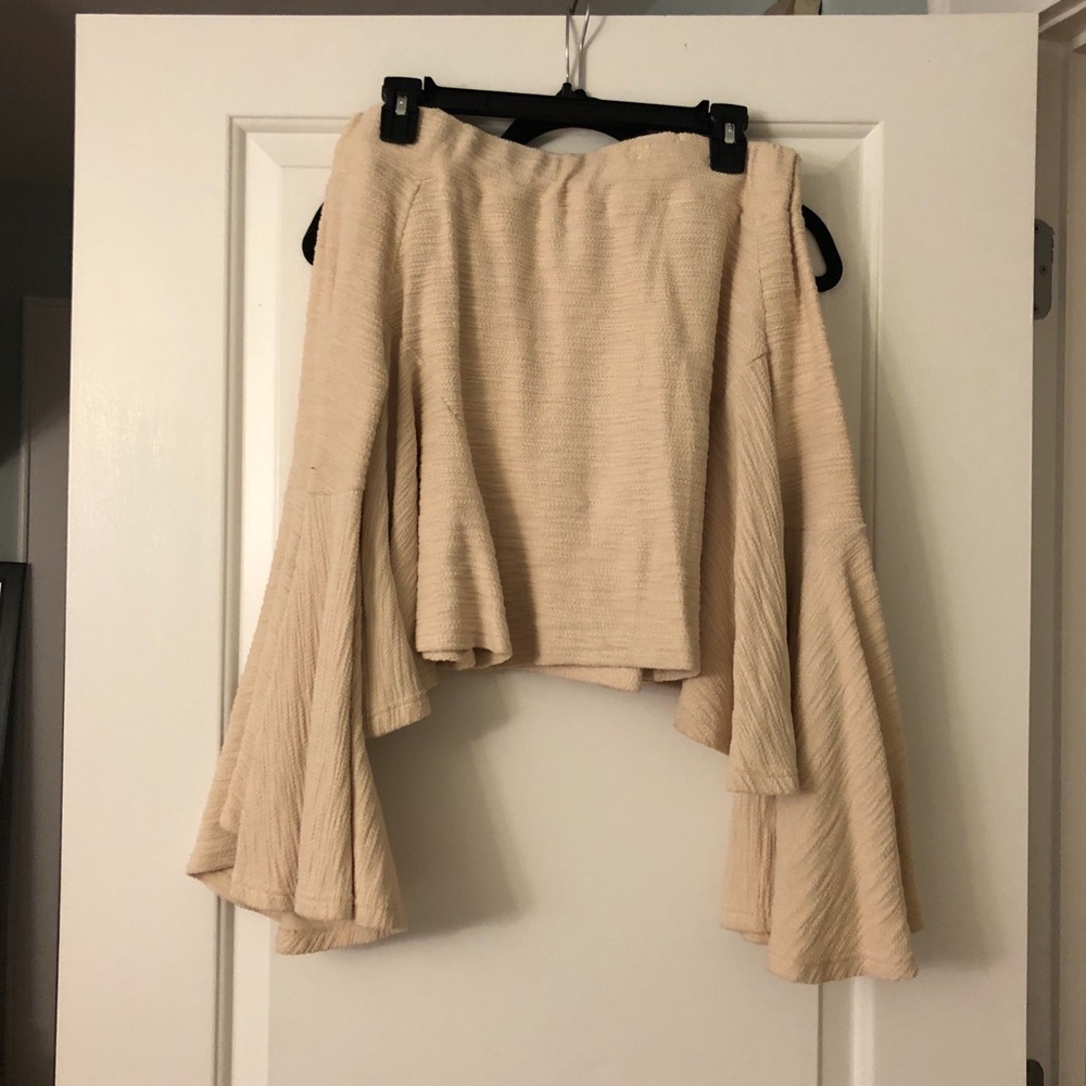 Off the Shoulder Top with Flared Sleeves